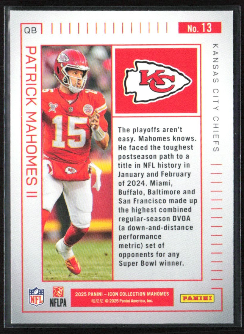 Patrick Mahomes II 2025 Panini Icon Collection #13 Kansas City Chiefs