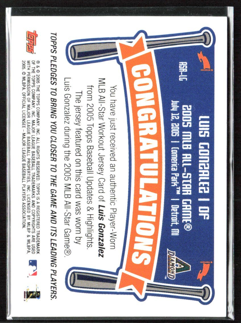 Luis A. Gonzalez 2005 Topps Update All-Star Stitches #ASR-LG
