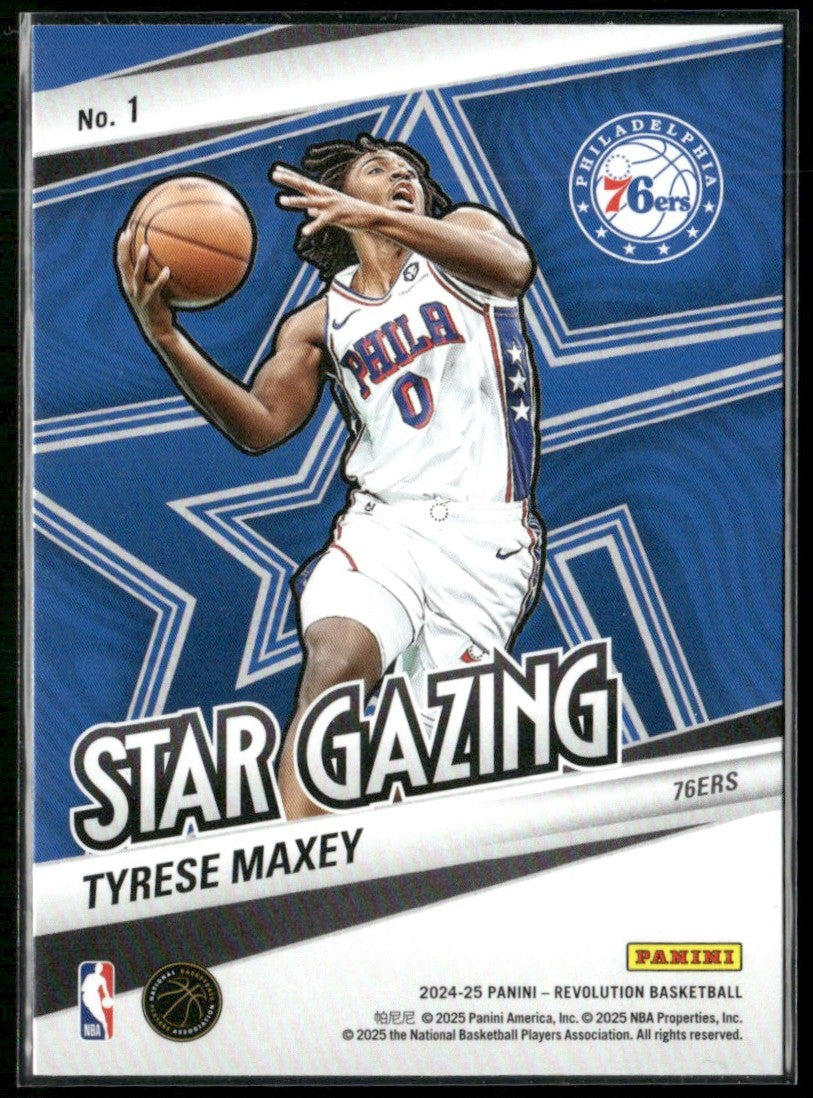 Tyrese Maxey 2024 Panini Revolution Star Gazing #1 Philadelphia 76ers