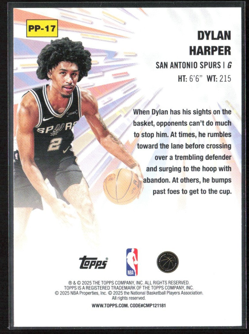 Dylan Harper 2025 Topps Power Players #PP-17 San Antonio Spurs