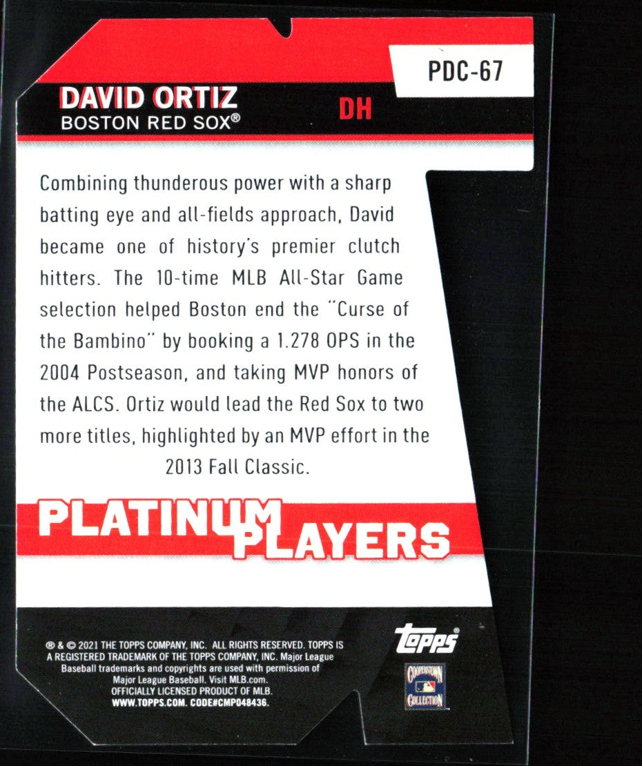 David Ortiz 2021 Topps Platinum Player Die Cut #PDC-67 Boston Red Sox