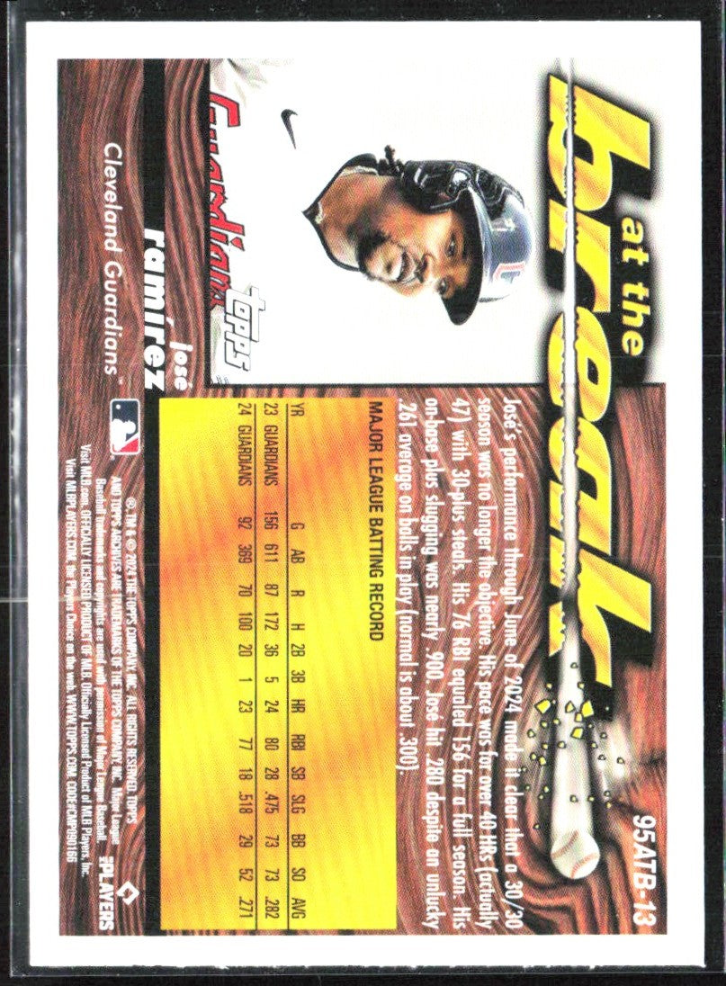 Jose Ramirez 2024 Topps Archives 1995 at the Break #95ATB-13 Cleveland Guardians