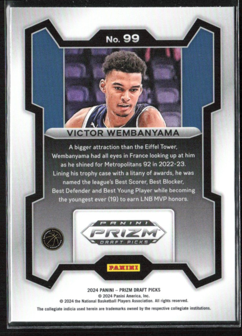 Victor Wembanyama 2024 Panini Prizm Draft #99 San Antonio Spurs