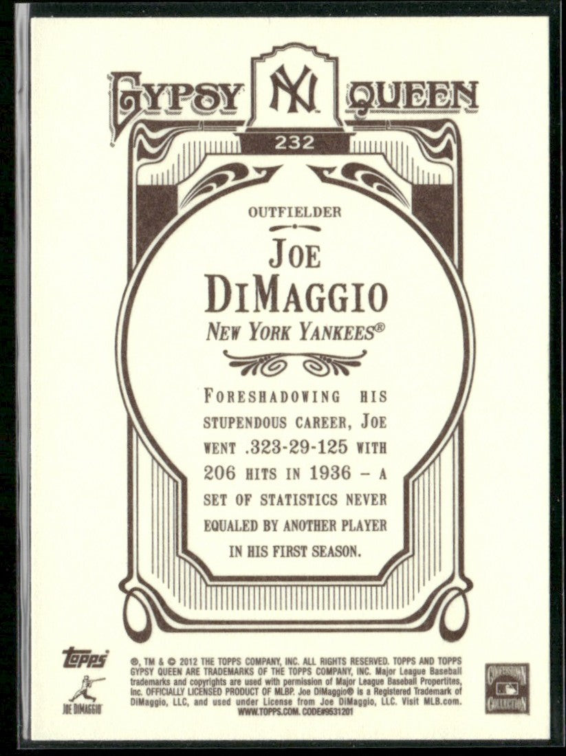 Joe DiMaggio 2012 Topps Gypsy Queen #232 New York Yankees
