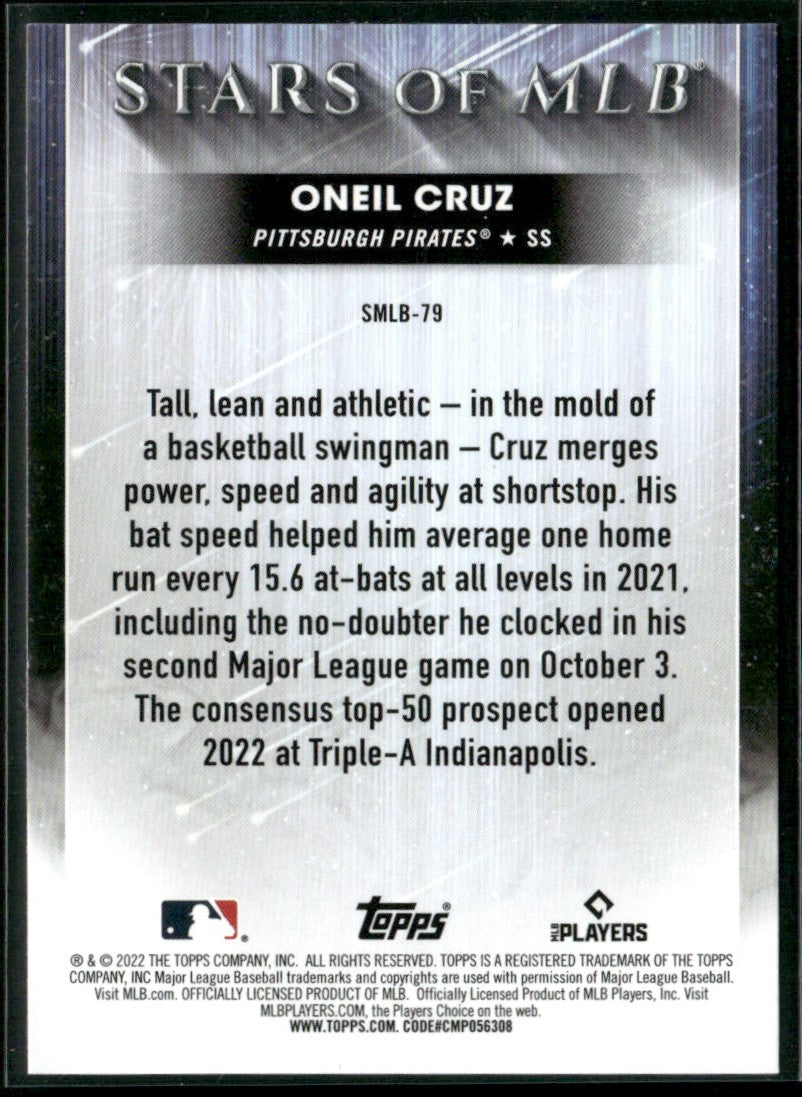Oneil Cruz 2022 Topps Update Stars of MLB RC #SMLB-79 Pittsburgh Pirates