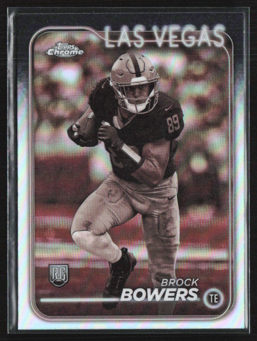 Brock Bowers 2024 Topps Chrome Sepia Refractor RC #207 Las Vegas Raiders