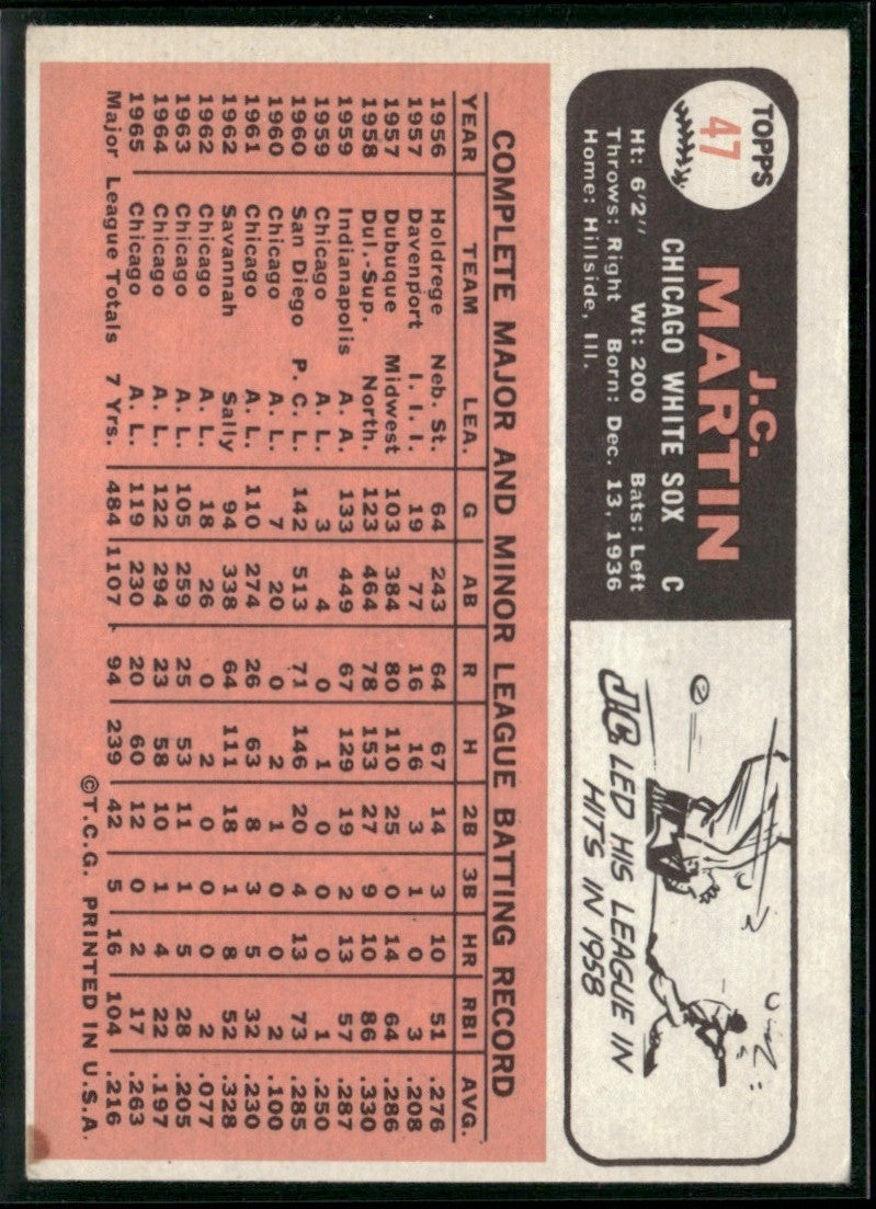J.C. Martin 1966 Topps #47 Chicago White Sox