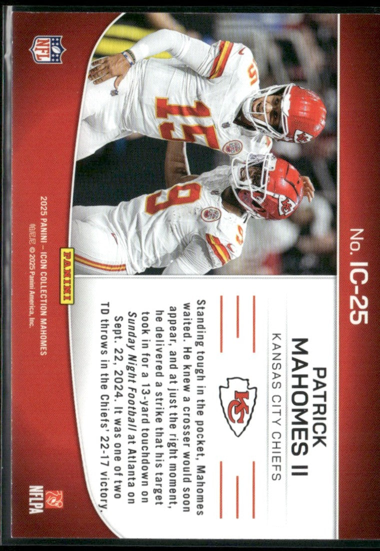 Patrick Mahomes II 2025 Panini Icon Collection Highlights #IC-25