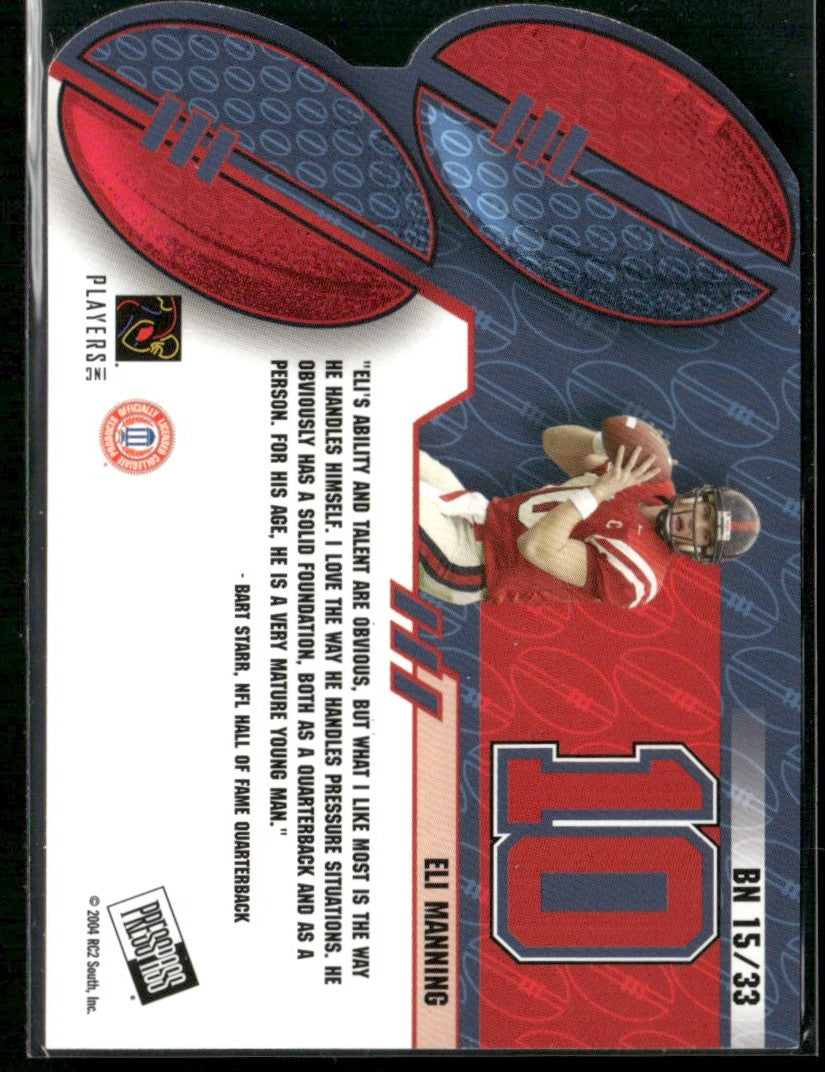 Eli Manning 2004 Press Pass Big Numbers RC #BN15 Ole Miss Rebels