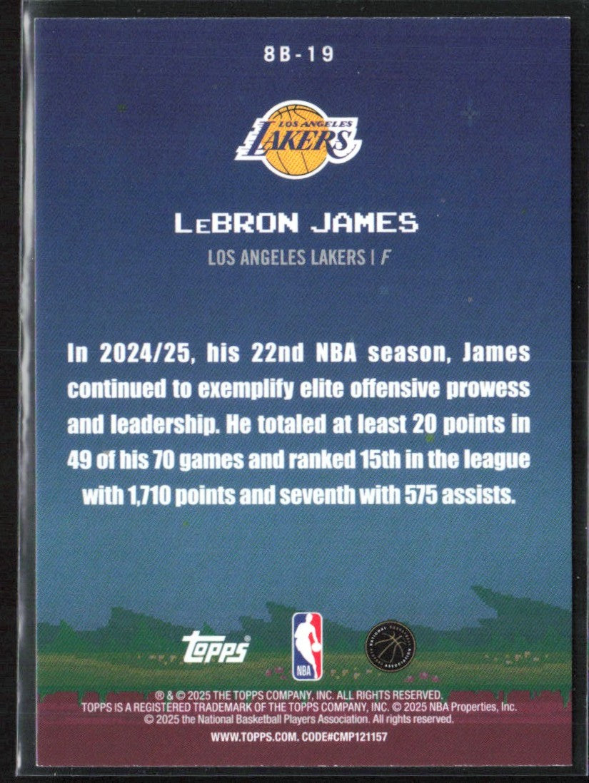 LeBron James 2025 Topps 8-Bit Ballers #8B-19 Los Angeles Lakers