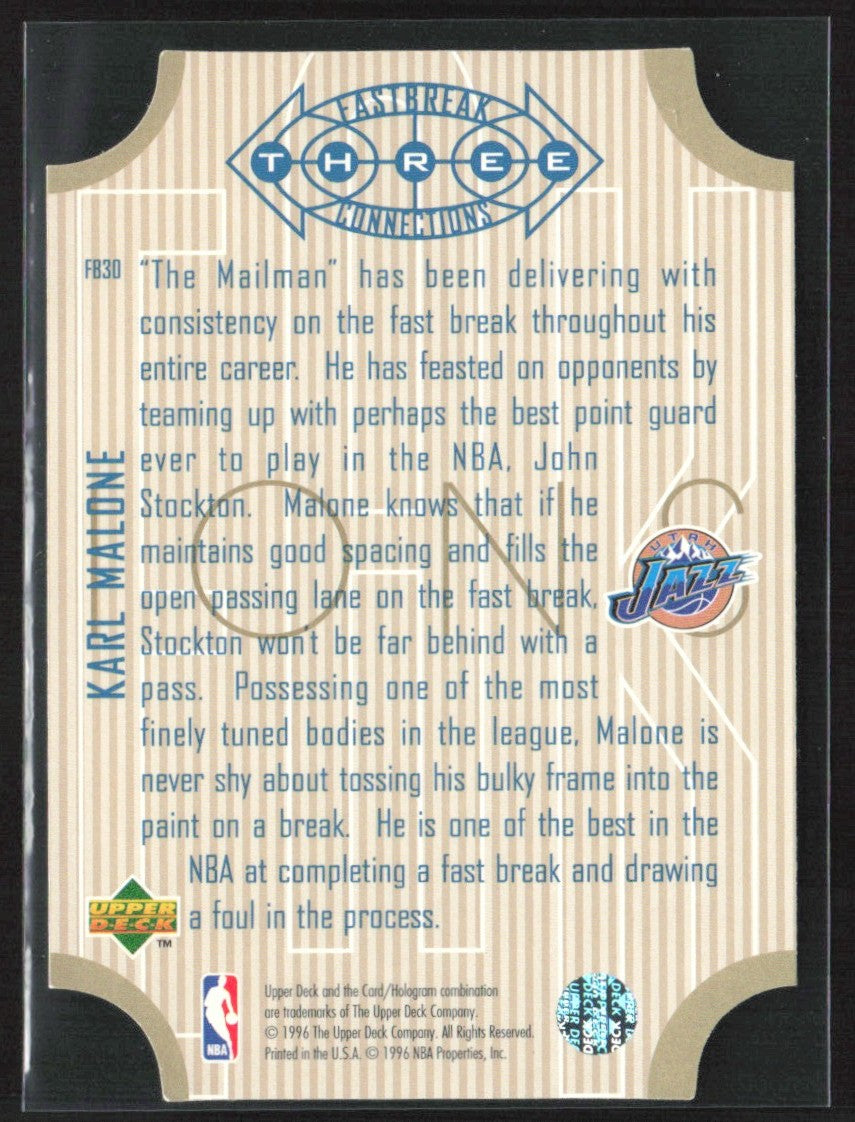 Karl Malone 1996 Upper Deck Fast Break Connections #FB30 Utah Jazz