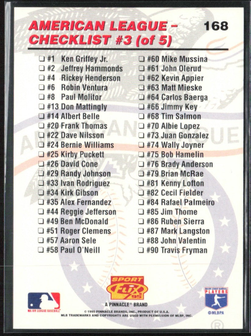 Ken Griffey Jr. 1995 Sportflix Checklist #168 Seattle Mariners
