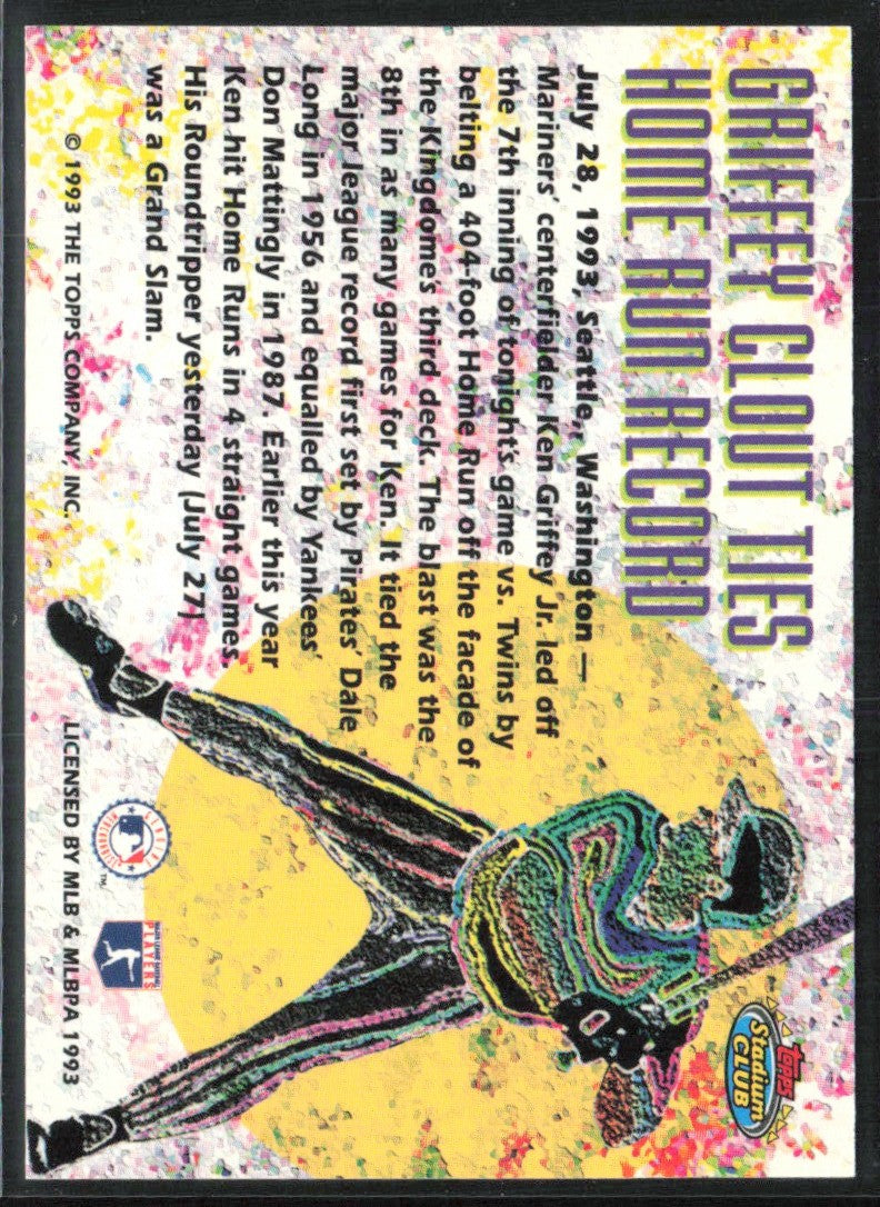 Ken Griffey, Jr. 1993 Topps Stadium Club Members Only Seattle Mariners