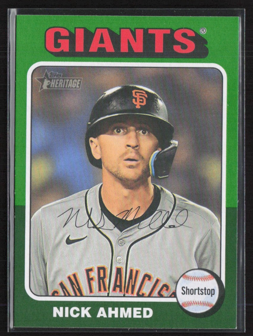 Nick Ahmed 2024 Topps Heritage Green Border #705 San Francisco Giants