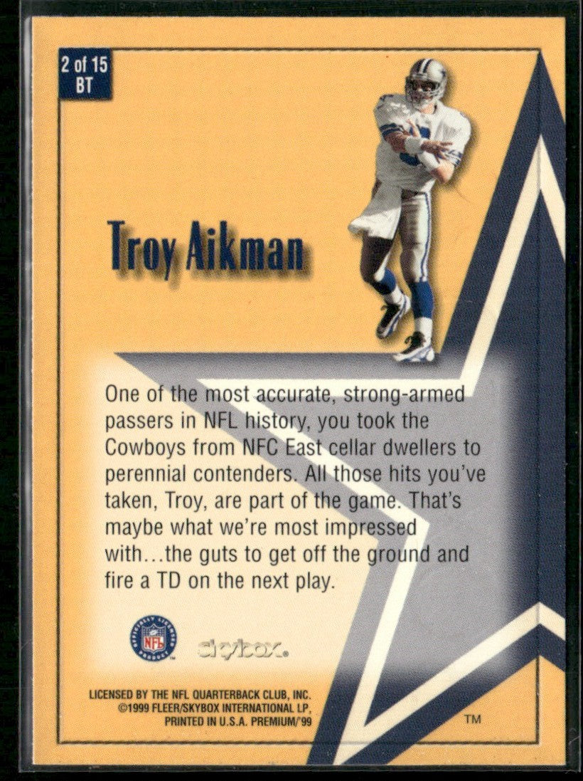 Troy Aikman 1999 SkyBox Premium Box Tops #2BT Dallas Cowboys
