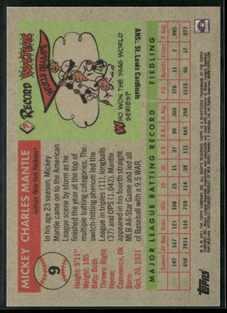 Mickey Mantle 2021 Topps #9 New York Yankees
