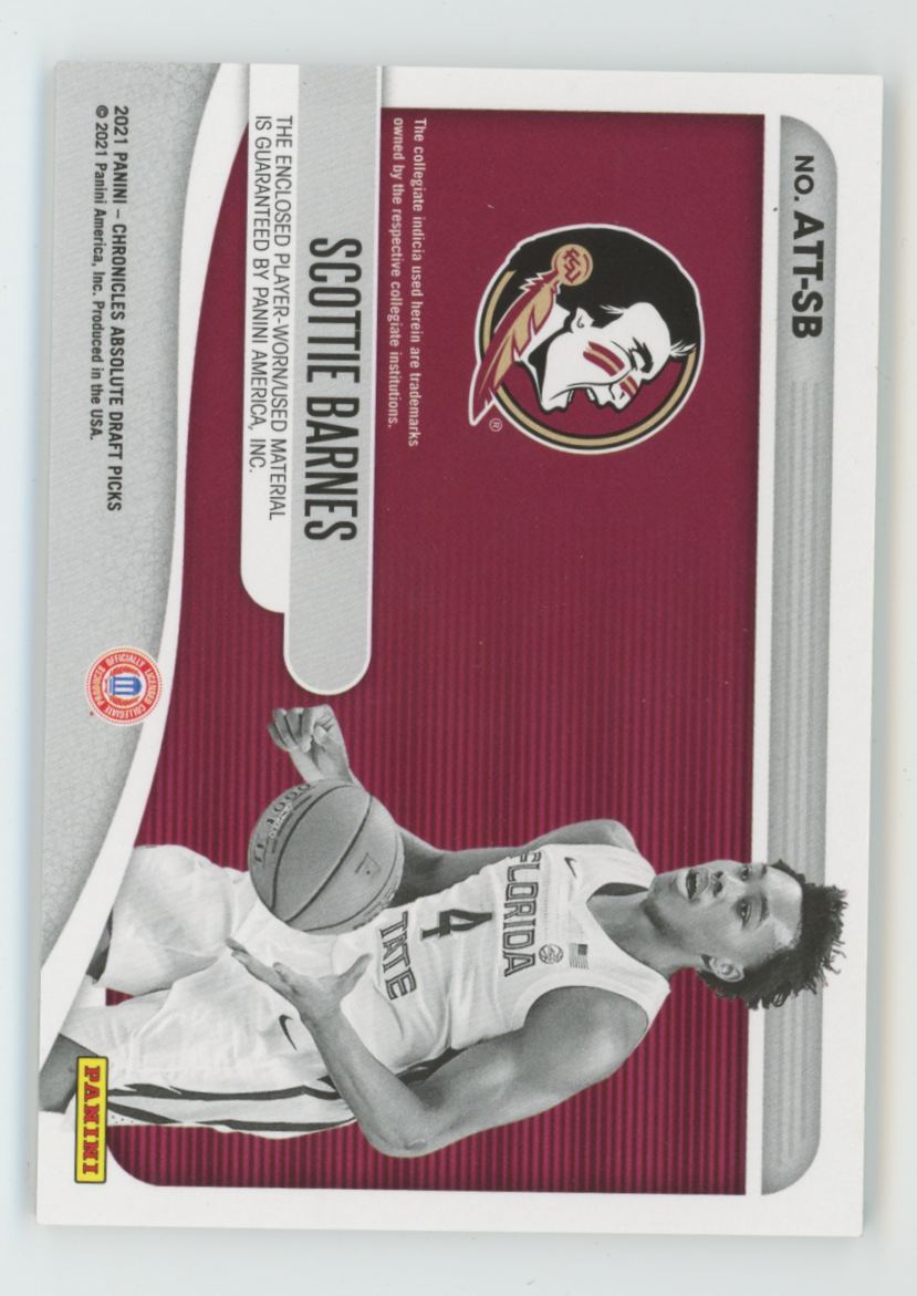 Scottie Barnes 2021 Panini Chronicles Absolute Tools of the Trade Jersey #ATT-SB
