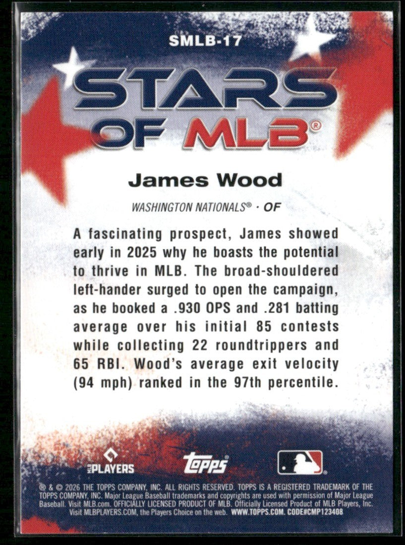 James Wood 2026 Topps Stars of MLB #SMLB-17 Washington Nationals