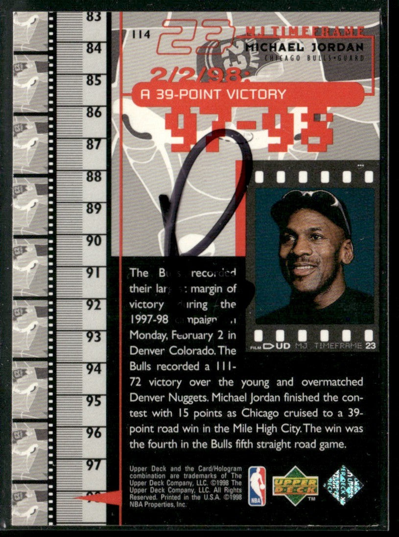 Michael Jordan 1998 Upper Deck MJ TimeFrame #114 Chicago Bulls