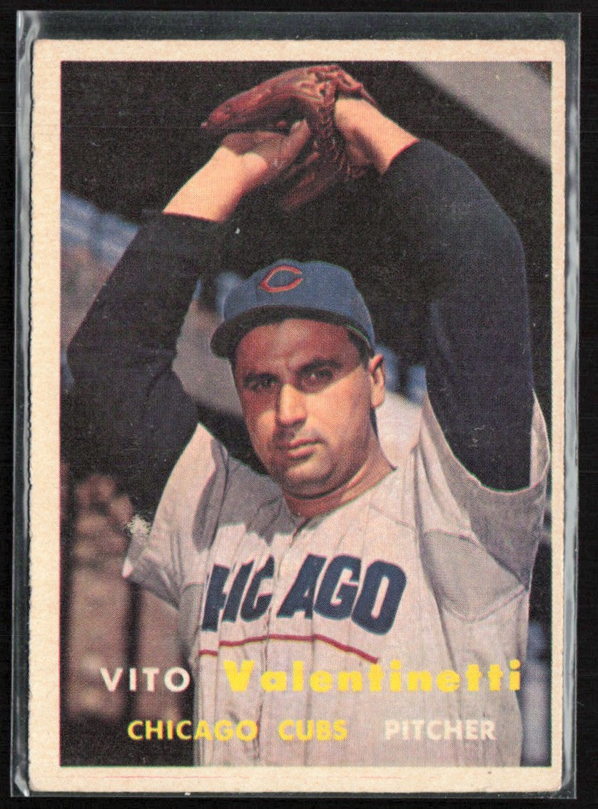 Vito Valentinetti 1957 Topps RC #74 Chicago Cubs