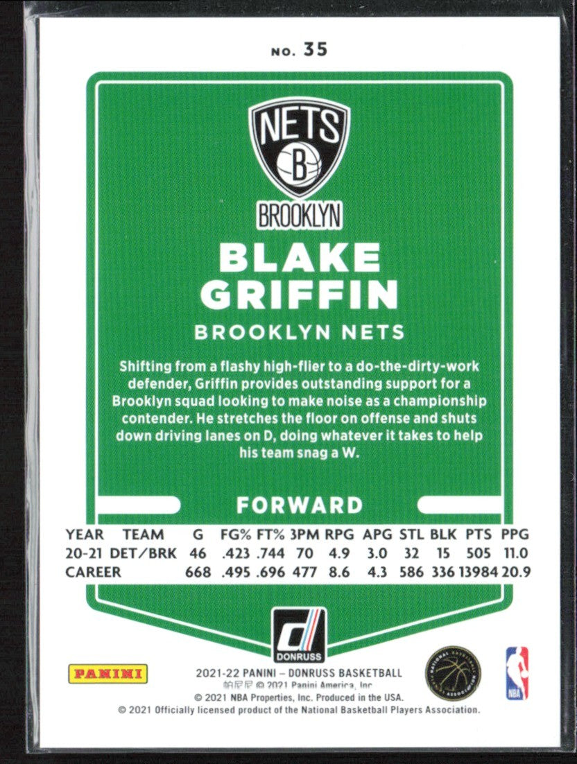 Blake Griffin 2021 Donruss Choice Blue /49 #35 Brooklyn Nets