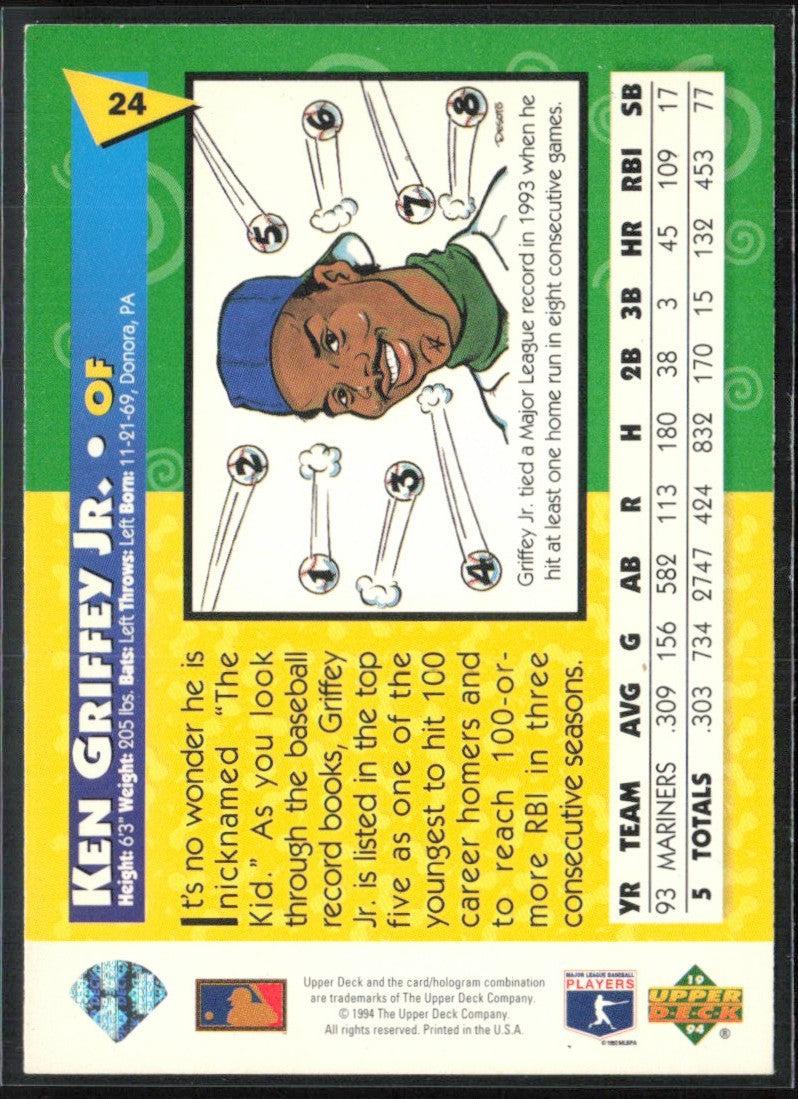 Ken Griffey Jr. 1994 Upper Deck Fun Pack #24 Seattle Mariners