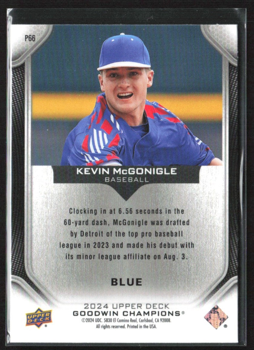 Kevin McGonigle 2024 Upper Deck Goodwin Champions Blue #P66 Detroit Tigers