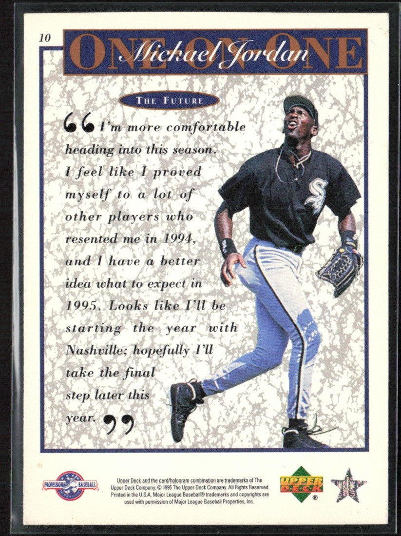 Michael Jordan 1995 Upper Deck One on One #10 Chicago Bulls