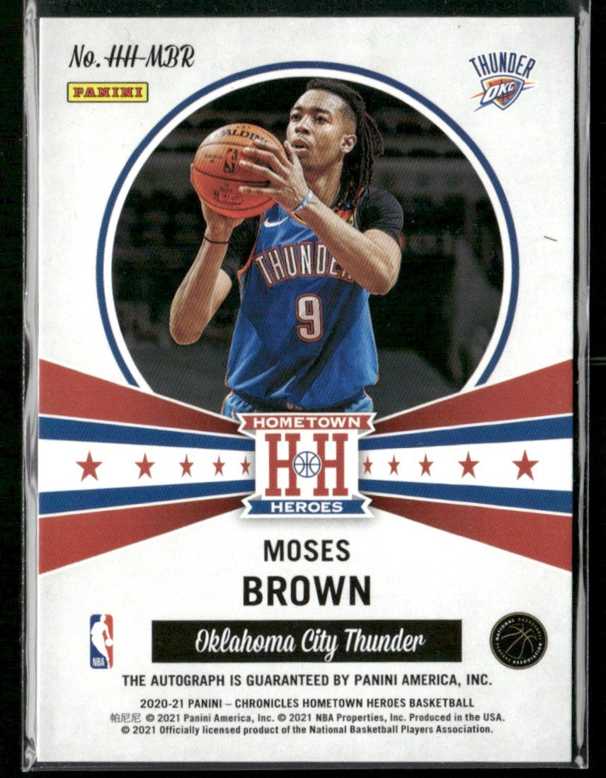 Moses Brown 2020 Panini Chronicles Hometown Heroes Red RC AUTO #HH-MBR
