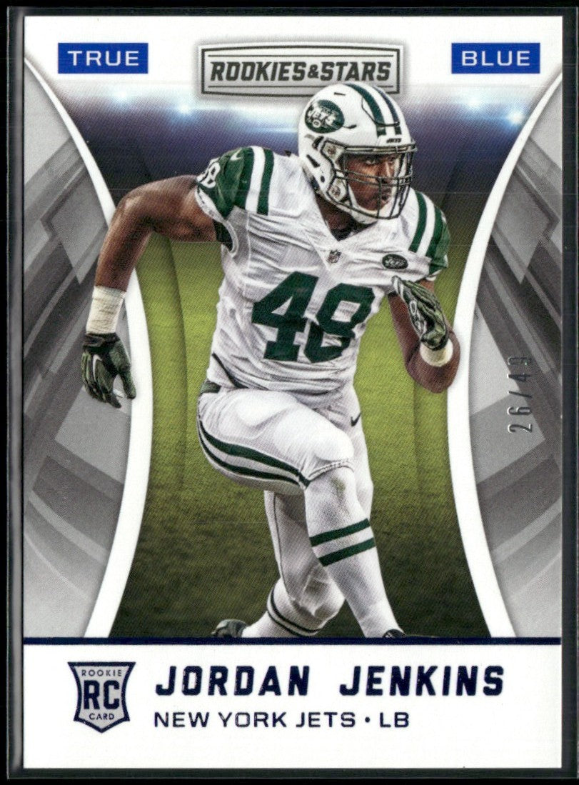 Jordan Jenkins 2016 Panini Rookies & Stars True Blue RC /49 #286 New York Jets