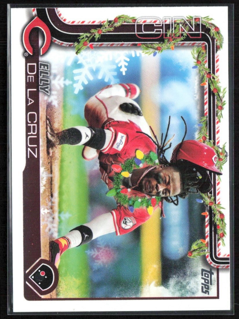 Elly De La Cruz 2025 Topps Holiday Necklace Lights SP #H97 Cincinnati Reds