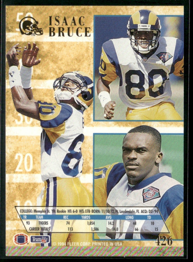 Isaac Bruce 1994 Fleer Ultra RC #426 Los Angeles Rams
