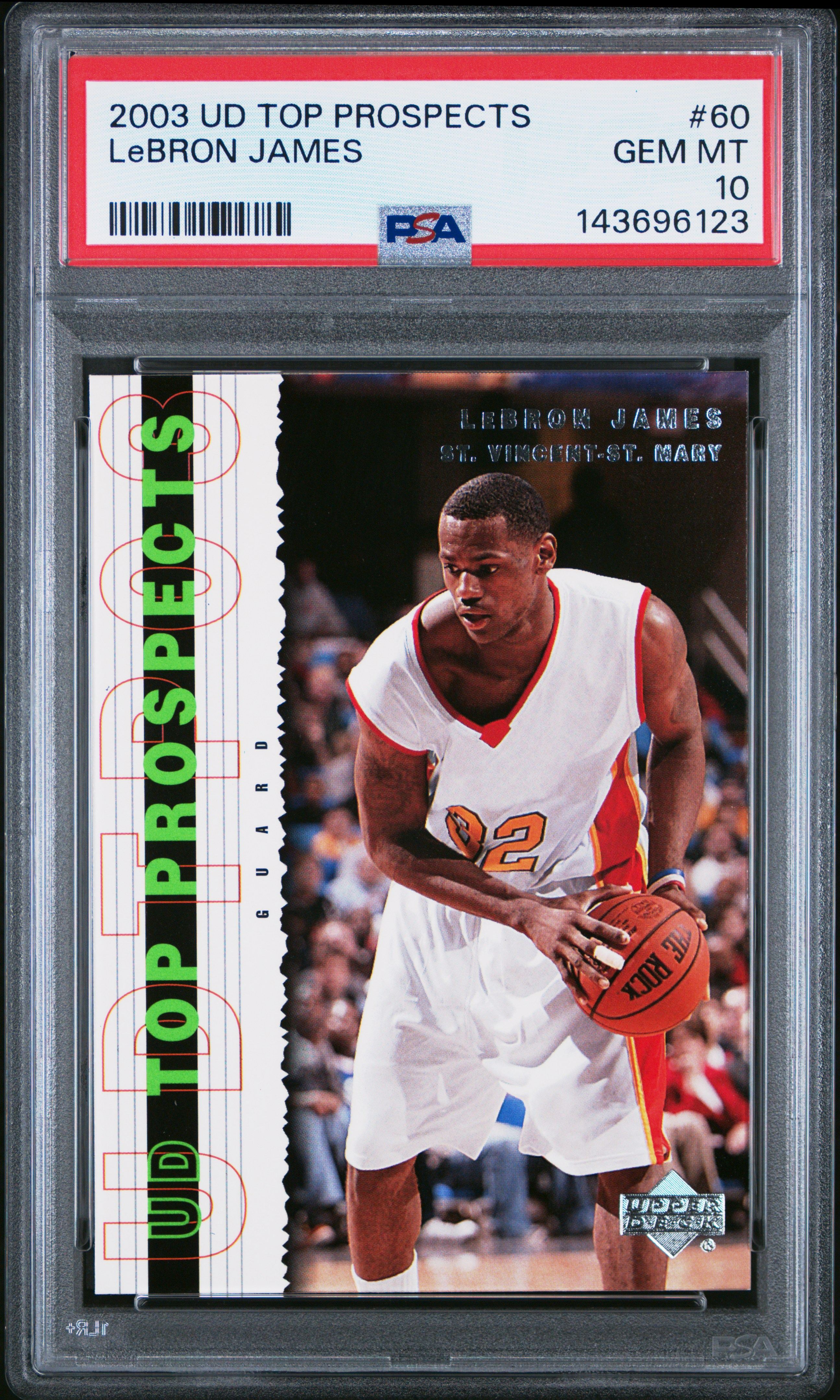 Lebron James 2003 Upper Deck UD Top Prospects psa 10 #60 Cleveland Cavaliers