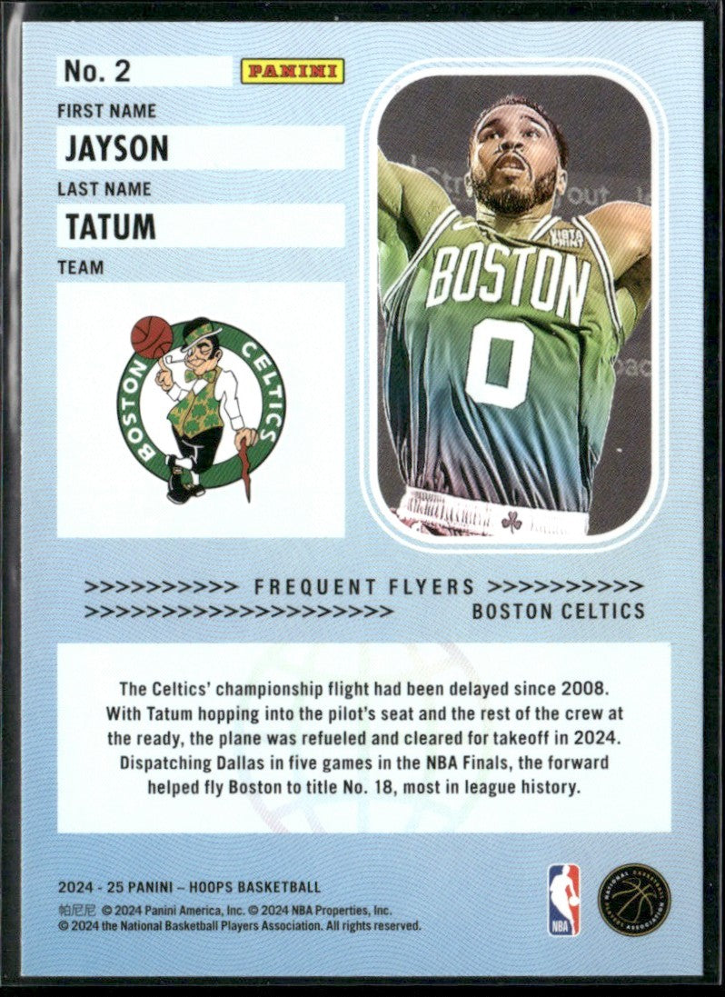 Jayson Tatum 2024 Hoops Frequent Flyers Winter #2 Boston Celtics