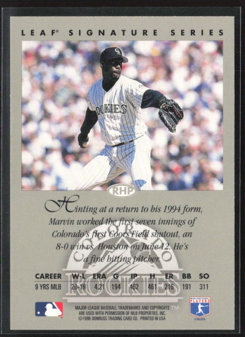 Marvin Freeman 1996 Leaf Bronze AUTO #NNO Colorado Rockies