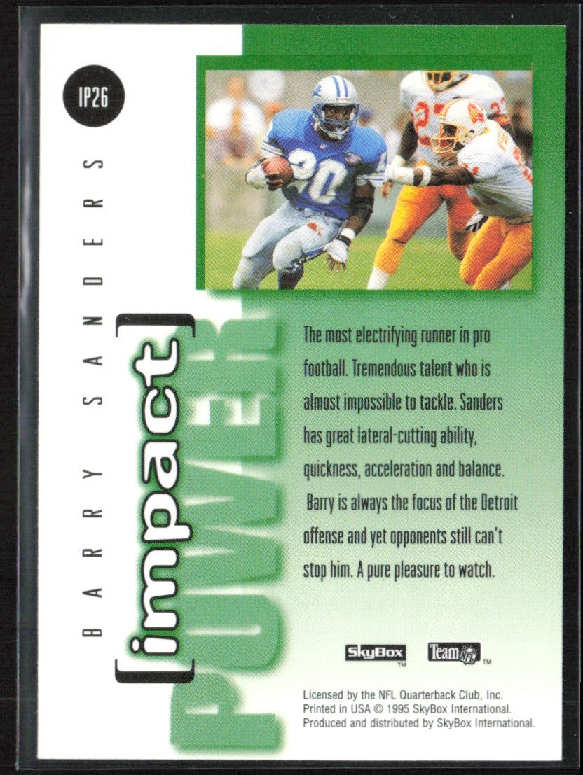 Barry Sanders 1995 SkyBox Impact Power #IP26 Detroit Lions