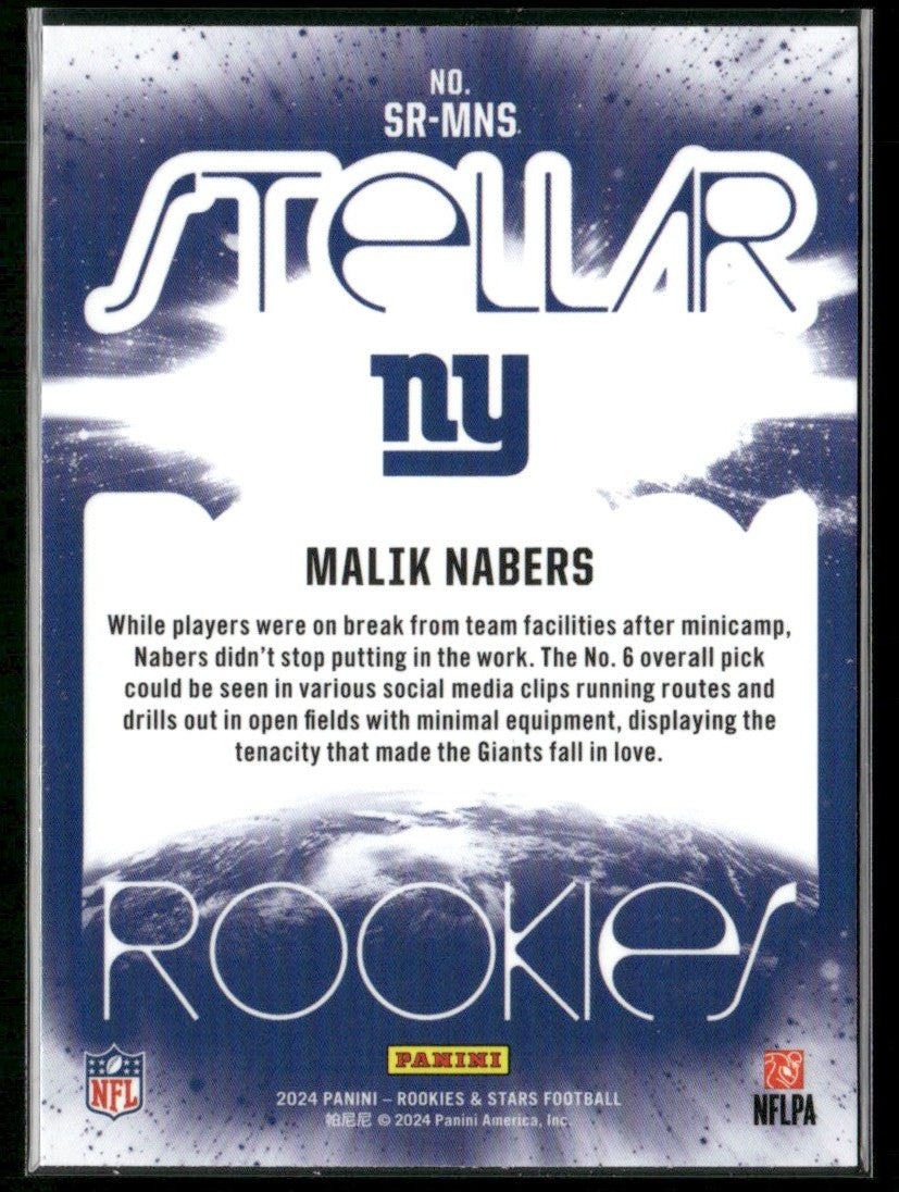 Malik Nabers 2024 Panini Rookies & Stars Stellar Rookies RC #SR-MNS