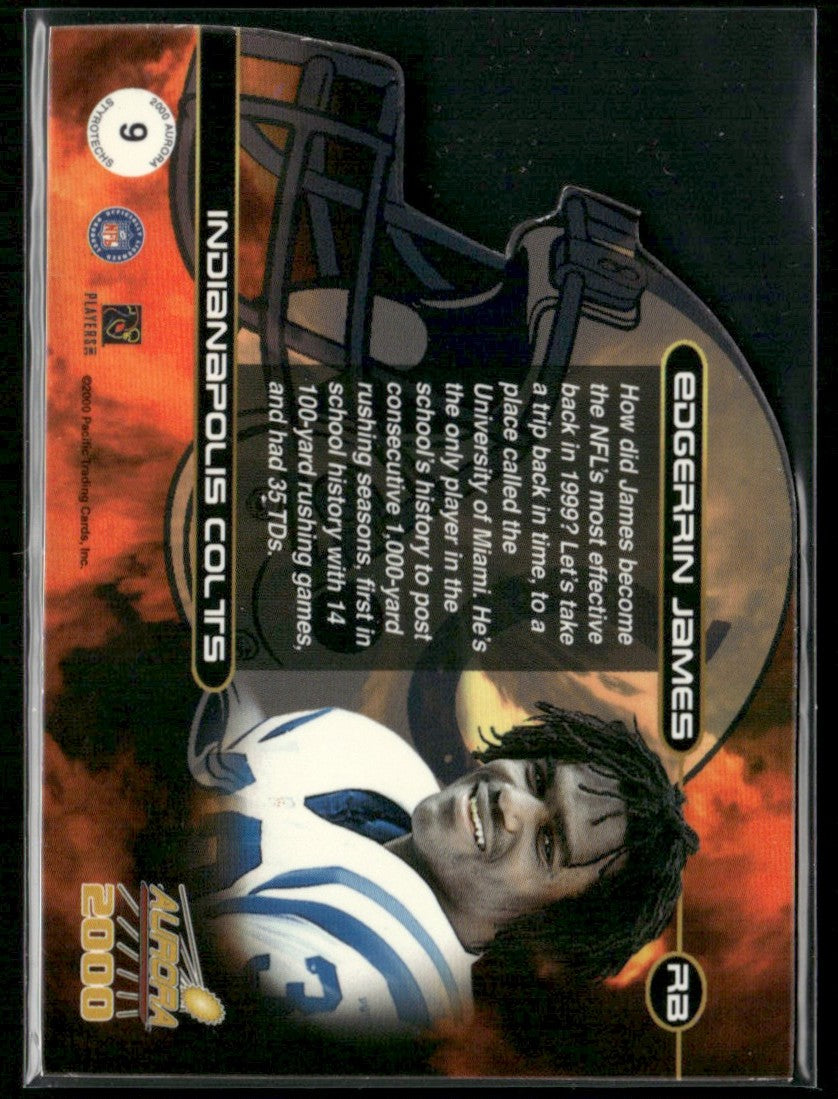 Edgerrin James 2000 Pacific Aurora Styrotechs Die Cut #9 Indianapolis Colts