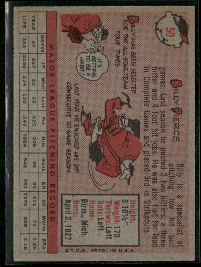 Billy Pierce 1958 Topps #50 Chicago White Sox