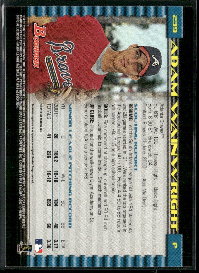 Adam Wainwright 2002 Bowman #239 Atlanta Braves