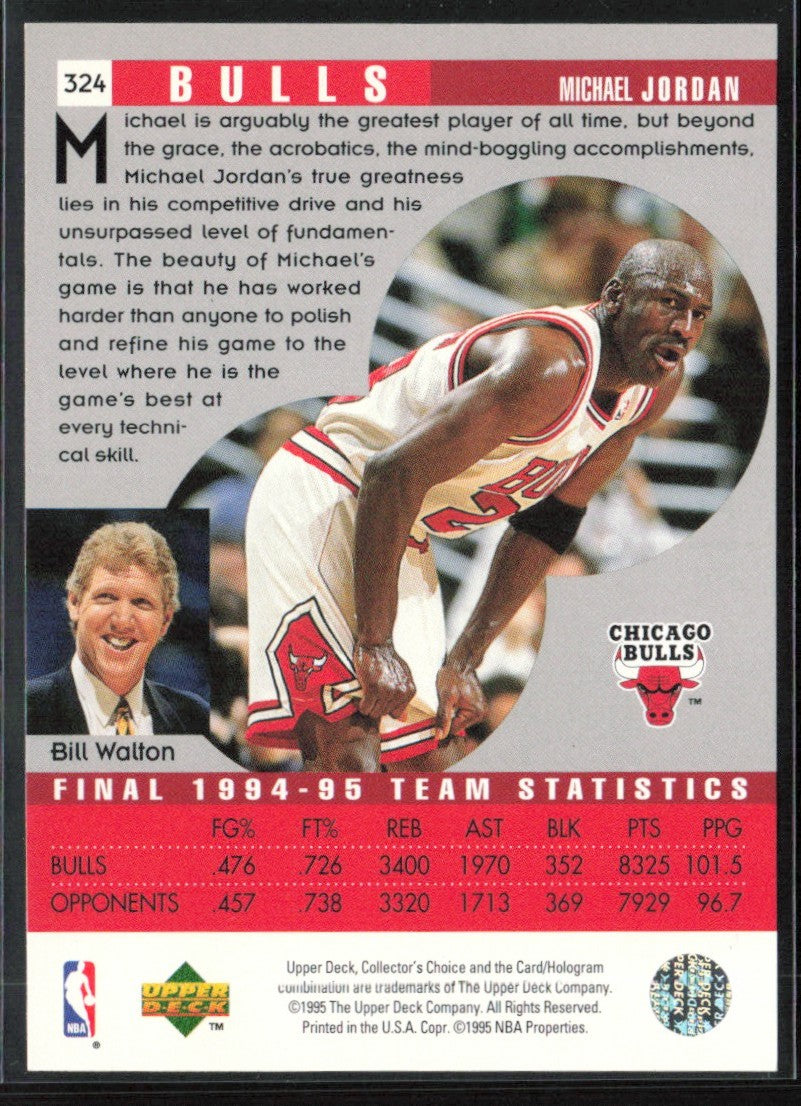 Michael Jordan 1995 Collector's Choice Scouting Report #324 Chicago Bulls