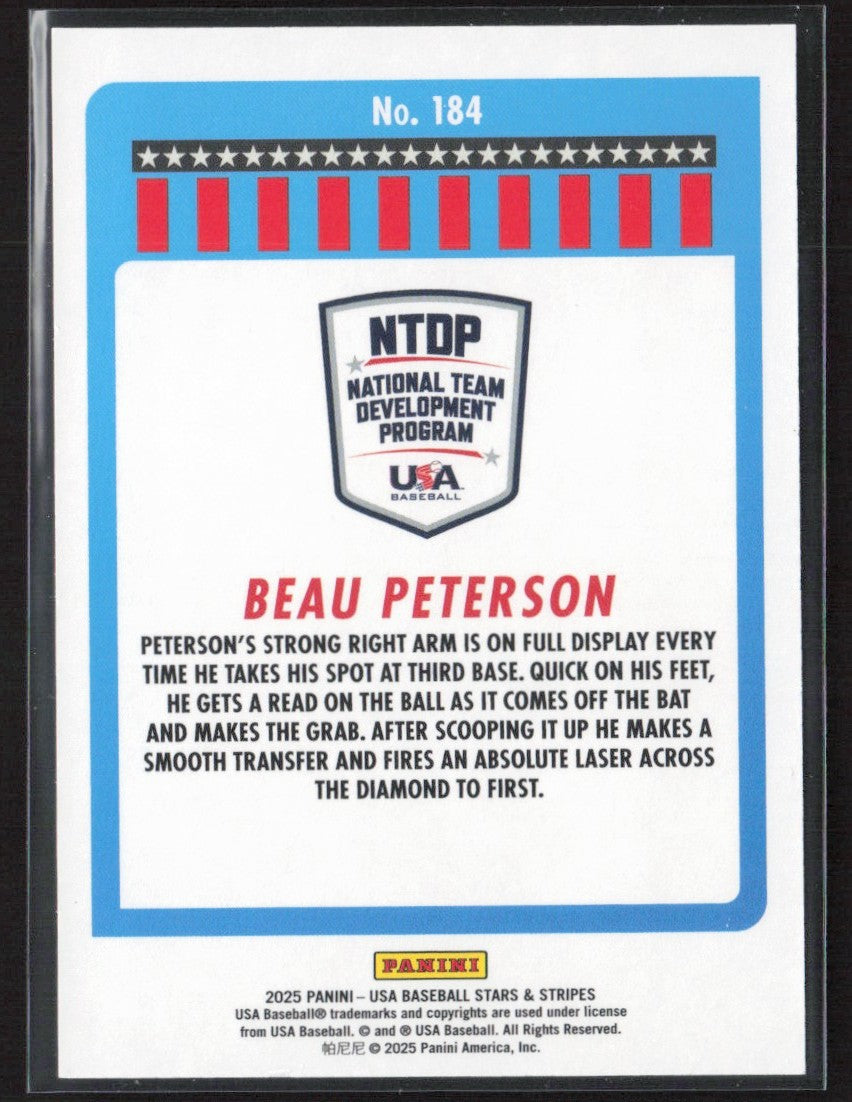 Beau Peterson 2025 Panini Stars & Stripes #184 USA
