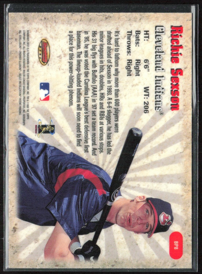 Richie Sexson 1998 Bowman's Best Performers #BP8 Cleveland Indians