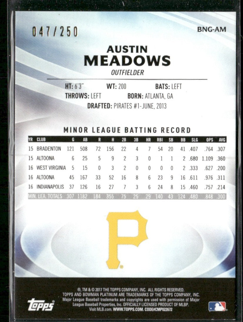 Austin Meadows 2017 Bowman Platinum Next Generation Purple /250 #BNG-AM