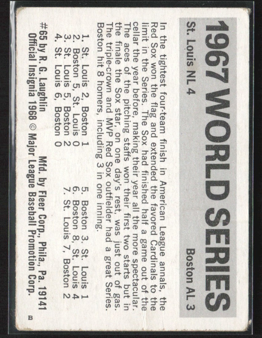 Boston Red Sox/St. Louis Cardinals 1971 Fleer Laughlin World Series #65