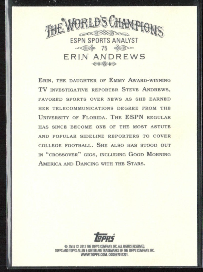 Erin Andrews 2012 Topps Allen & Ginter #75 Espn Analyst