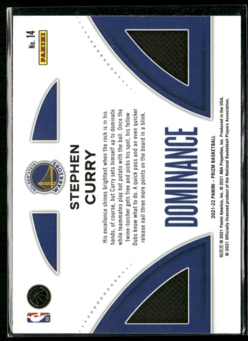 Stephen Curry 2021 Panini Prizm Dominance #14 Golden State Warriors