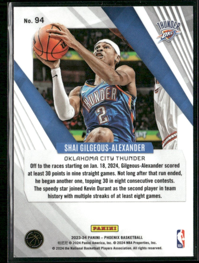 Shai Gilgeous-Alexander 2023 Panini Phoenix #94 Oklahoma City Thunder