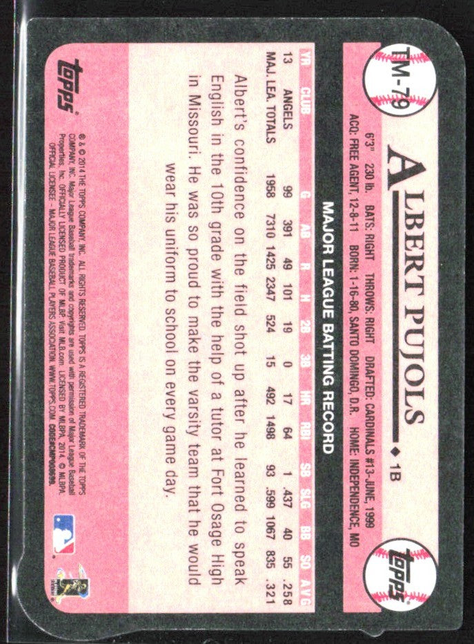 Albert Pujols 2014 Topps 1989 Mini #TM-79 Los Angeles Angels