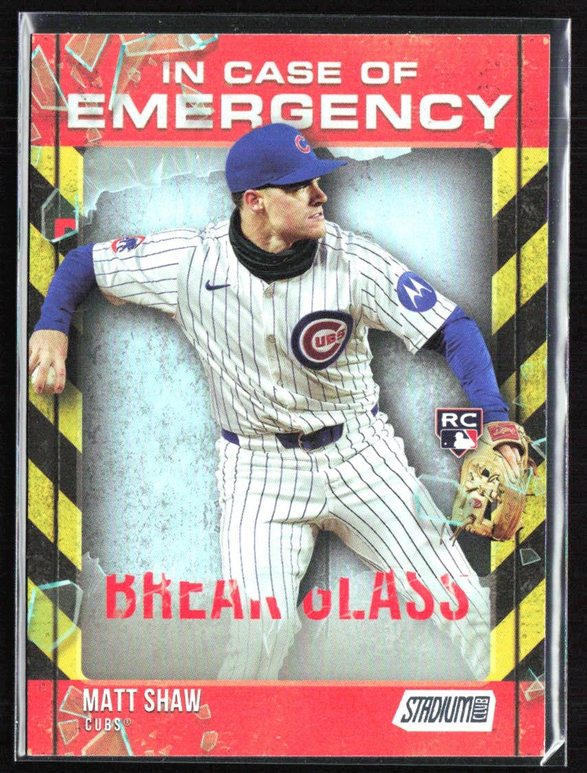 Matt Shaw 2025 Topps Stadium Club In Case of Emergency RC #ICE-22 Chicago Cubs